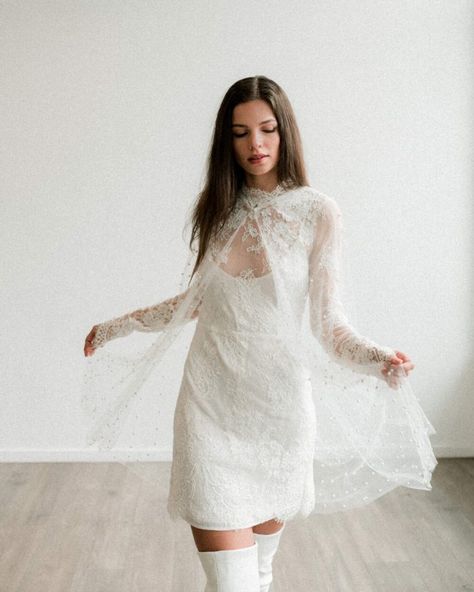 7 Wedding Dress Trends for 2020 | Junebug Weddings 1970’s Wedding Dress, Wedding Dresses 60s, Spring Bridesmaid Dresses, Photography Dress, Mini Wedding Dresses, Lovely Bride, Fairy Clothes, Be Alright, Bridal Cape