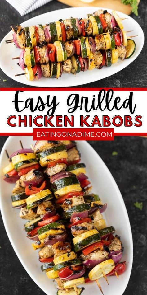 Skewers On The Grill Chicken, Chicken Kabobs On The Smoker, Bbq Kabobs On The Grill, Chicken Kabobs On The Grill, Chicken Skewers Grilled, Kabobs Recipes, Kabobs On The Grill, Vegan Grill, Chicken Kabob Marinade