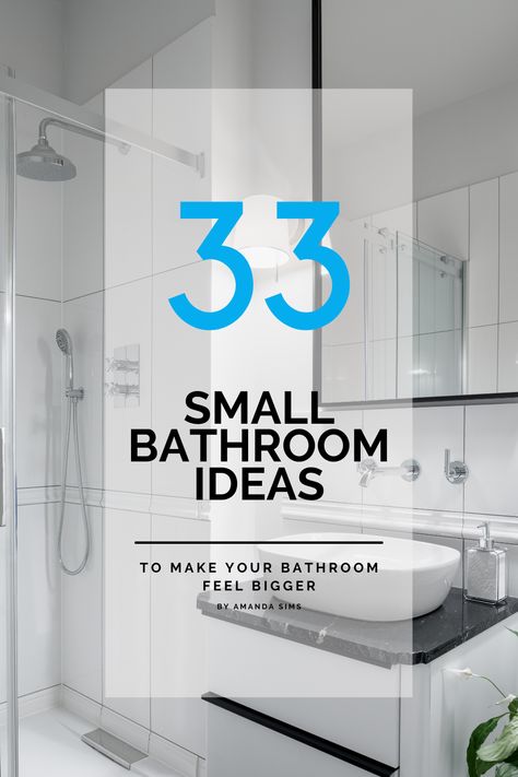 Here are 33 small bathroom ideas to make your bathroom feel bigger in an inexpensive and aesthetically pleasing way.🥰️ Making your bathroom feel bigger doesn't have to be hard or expensive. Check out these small bathroom ideas and tips to make your space feel larger right away. 🙌 Make your bathroom feel bigger.⬇️ #smallbathroomideas #smallbathroom #bathroom #bathrooms #tinybathroom #smallbathrooms #designideas #bathroomideas #bathroomideas #smallbathroomideas #bathroomdecor Small Light Bathroom Ideas, 7 X 7 Bathroom Layout, Make Small Bathroom Feel Bigger, Small Bathroom Design With Window, Small Bathroom High Ceiling, Small Bathroom Ideas 2023, Very Small Bathroom Ideas With Shower Minimalist, Small On Suite Bathroom Ideas, Simple Small Bathroom Ideas Remodel