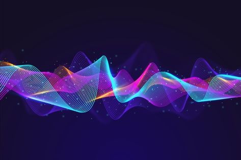 Abstract equalizer particles wave backgr... | Free Vector #Freepik #freevector #background #abstract #waves #wallpaper Festive Poster, Hologram Colors, Wave Background, Music Visualization, Data Visualization Design, Waves Background, Man Wallpaper, Book Design Layout, Screen Saver