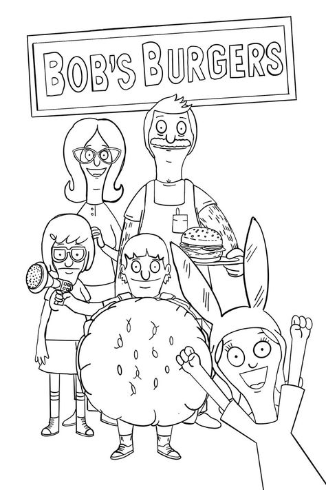 Daria Coloring Pages, Bob Burgers Drawing, Funny Colouring Pages, Bobs Burgers Coloring Pages, Printable Drawings, Kuchi Kopi, Super Coloring Pages, Colouring Pictures, Mindful Breathing