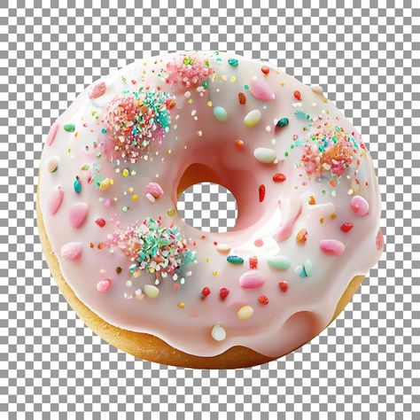 White donut with sprinkles isolated on t... | Premium Psd #Freepik #psd #donuts-doughnut #doughnut #glaze #sprinkles-background Donat Aesthetic, Sprinkles Background, Doughnut Glaze, Doughnuts Photography, 3d Donut, Donuts Design, Donut Background, Donut Sprinkle, Donut Images