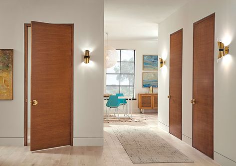 Mid Century Modern Interior Doors Styles, Modern Interior Door Trim, Mid Century Interior Doors, Modern Door Trim, Mid Century Modern Interior Doors, Mid Century Doors, Mid Century Modern Door, Modern Interior Doors, Doors Bedroom