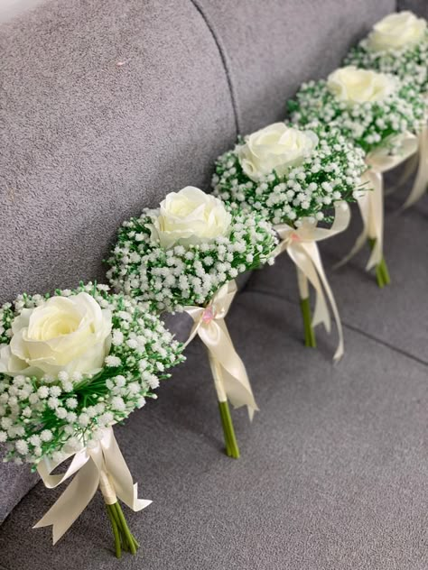 Mini Bouquet Flowers Wedding, Wedding Bouquets For Champagne Dress, 1 Flower Bouquet Bridesmaid, Babysbreath Bridesmaids Bouquets, White Peony Bridesmaid Bouquet, Bouquet Of Flowers Wedding Bridesmaid, Bridesmaid Wedding Bouquets, Simple Bouquets For Bridesmaids, Bridesmaid Simple Bouquet