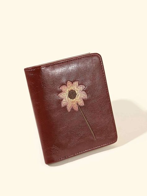 Money Minimalist, Business Anniversary, Burgundy Bag, Burgundy Style, Womens Wallet, Short Design, Floral Bags, Wallets For Women Leather, Leather Pattern