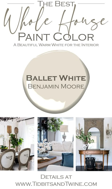 Bedroom Wall Color Combination Ideas, Wall Color Combination Ideas, Perfect Neutral Paint Color, Ballet White Benjamin Moore, Benjamin Moore Ballet White, White Benjamin Moore, Bedroom Wall Color, Ballet White, Off White Paint Colors