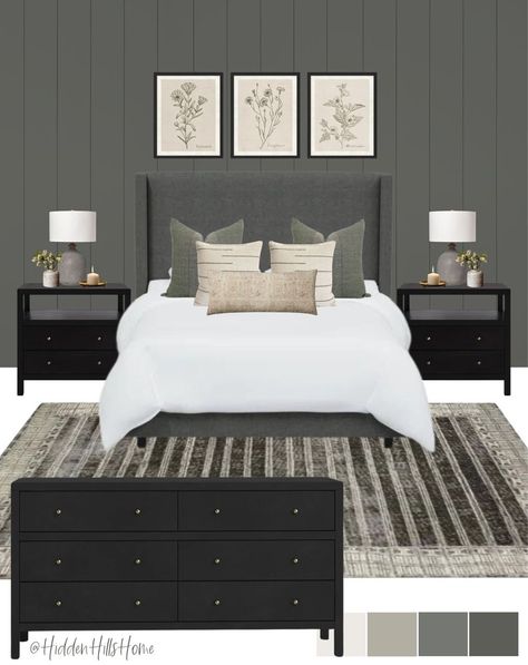 Aldiana Platform Bed curated on LTK Dark Grey And Green Bedroom, Sage Green Boys Bedroom, Dark Grey Bed Frame Bedroom Ideas, Dark Grey Headboard Bedroom Ideas, Gray Headboard Bedroom Decor, Gray Bed Frame Bedroom Ideas, Moody Bedroom Decor, Grey Headboard Bedroom Ideas, Teen Boys Bedroom