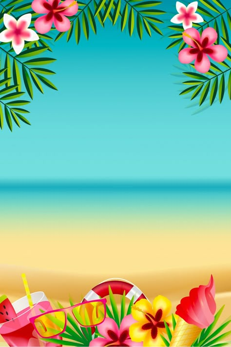 Simple Summer Cool Theme Background Summer Theme Background, Summertime Backgrounds, Hawaiian Theme Background, Summer Birthday Wallpaper, Summer Theme Design, Summer Template Background, Summer Party Background, Summer Time Backgrounds, Beach Party Background