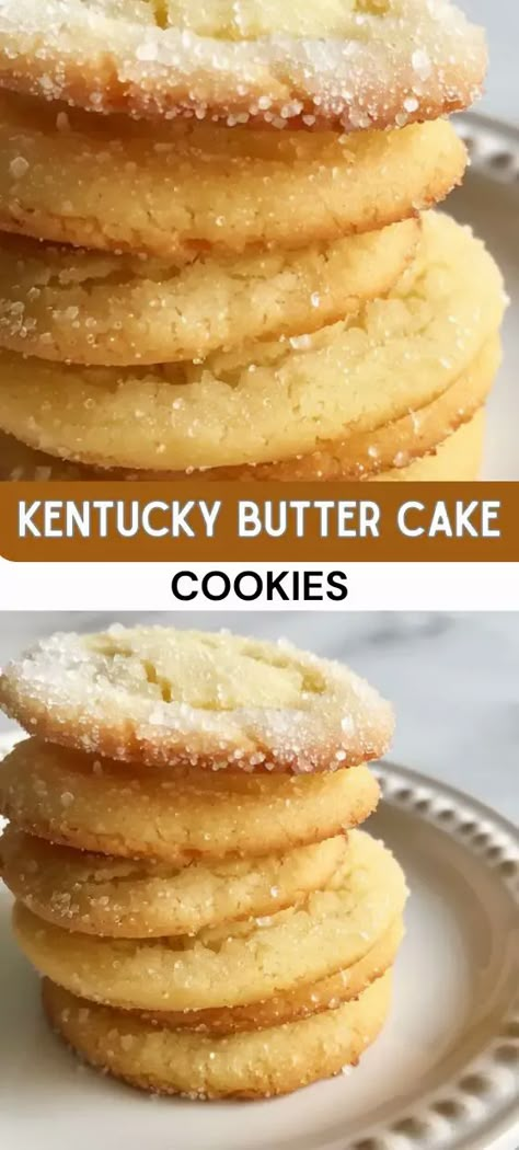 Kentucky Butter Cake Cookies Kentucky Butter Cake Cookies, 3 Ingredient Butter Cookies, Baked Apple Fritters, Butter Cake Cookies, Butter Cookies Easy, Kentucky Butter Cake, Sweet Glaze, Cookies From Scratch, Shake N Bake