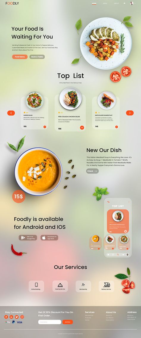 Frontend Design, Food Website Design, Restaurant Website Design, Food Web Design, Web Design Websites, Menue Design, Best Website Design, Desain Quilling, Food Menu Design