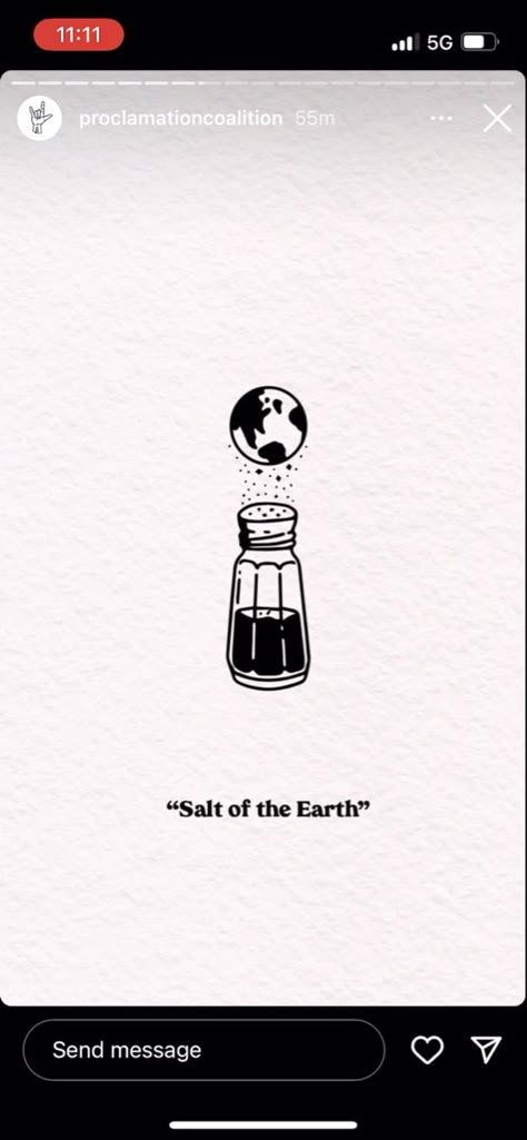 Salt Of The Earth Tattoo, Salt And Light Tattoo, Of The Earth Tattoo, Salt Shaker Tattoo, The Earth Tattoo, Salt Tattoo, Goat Tattoo, Earth Tattoo, Stone Ideas