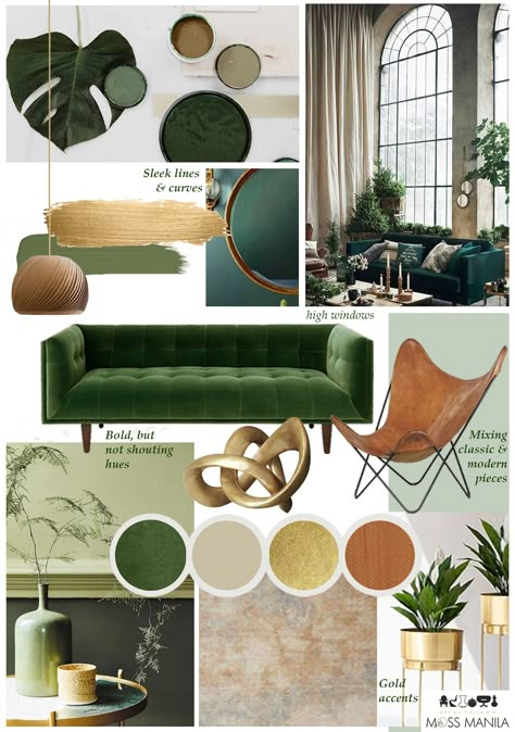 Green Living Room Decor, Living Room Mood Board, Gold Living, Gold Living Room, Room Mood Board, Living Room Color Schemes, Room Color Schemes, Living Room Green, Decor Home Living Room