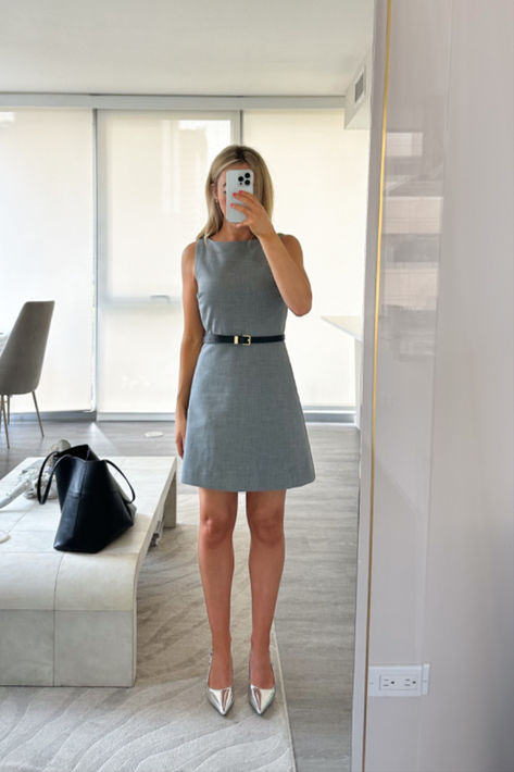 work outfit for summer, metallic slingback heels, office outfit summer, business outfit, aritzia dress Business Casual Dresses Summer, Heels Office Outfit, Aritzia Work Outfit, Casual Office Fashion, Casual Dress Summer, Heels Office, Smart Casual Office, Trendy Work Outfit, Summer Office Outfits