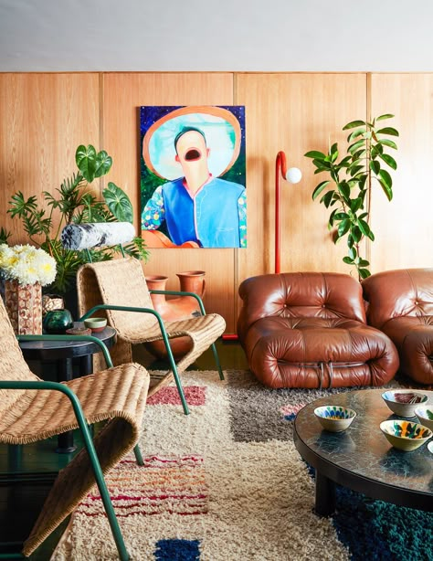 AD100 Designer Rodman Primack Reveals His Mexico City Residence | Architectural Digest Pollo Tropical, Leather Lounge, City Apartment, Arte Popular, Living Room Inspo, Architectural Digest, Mexico City, A Living Room, Home Inspo