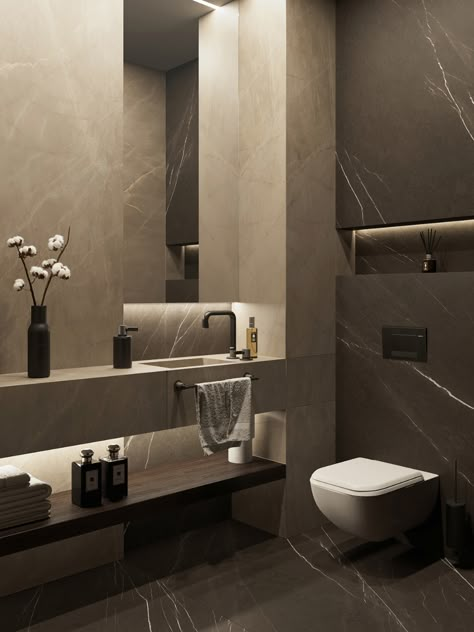 Toilette Design, Bilik Air, Bathroom Inspiration Modern, Washroom Design, Guest Toilet, Decor Ikea, Bathroom Design Decor, Toilet Design, Bathroom Design Luxury