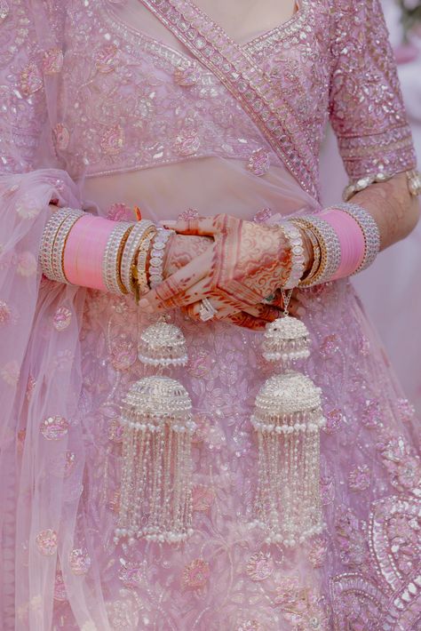 The Bride Wore Pink and the Guests Wore Ivory at This Fairy-Tale Indian Wedding in Malibu | Vogue Pink Bridal Aesthetic, Pink Indian Wedding, Interfaith Wedding, Desi Aesthetics, Bridal Chura, Wedding Lehenga Designs, Malibu Wedding, Wedding Week, Indian Wedding Planning