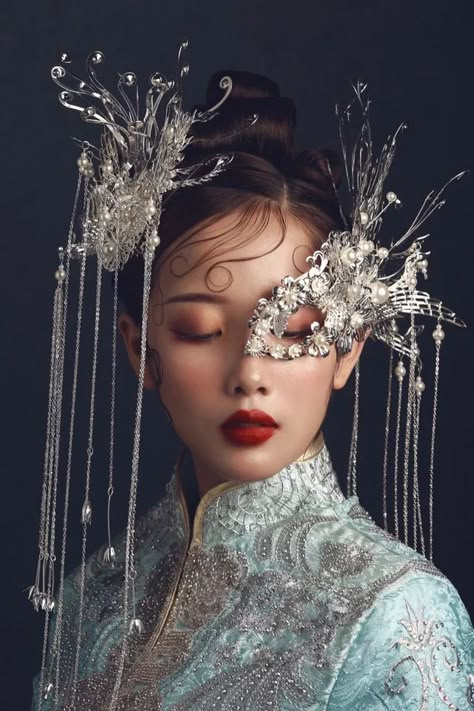 Look what I found on AliExpress Greek Headpiece, Face Art Makeup, Half Mask, Pearl And Lace, Fantasy Gowns, Masks Masquerade, Futuristic Fashion, Fantasy Makeup, Head Piece