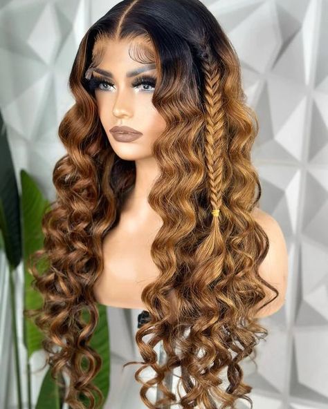 Blonde Wand Curls, Shaved Side Hairstyles, Redken Color, Deep Wave Hairstyles, Wigs For Sale, Colored Wigs, Bouncy Curls, Lace Closure Wig, Closure Wig