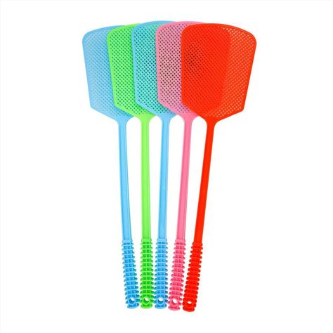 Fly Swatter,5 Pack Plastic Heavy Duty Manual Fly Killer, Long Handle Flyswatter, Large Bug Swatters That Work for Indoor and Outdoor Fly Swatters, Creepy Animals, Fly Paper, Fly Swatter, Mosquito Killer, Household Supplies, Household Essentials, Pest Control, Long Handles