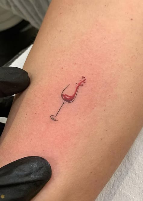 Discover recipeshome ideasstyle inspiration and other ideas to try. Tiny Tattoos With Meaning, Wine Glass Tattoo, Wine Tattoo, Glass Tattoo, Tiny Tattoos For Women, Tattoo Trend, Tattoos Geometric, Small Tattoos Simple, Diy Tattoo