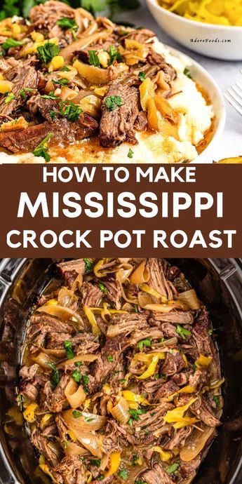 Mississippi Pot Roast Crockpot Recipe Mississippi Pot Roast Banana Peppers, Roast Crock Pot Recipes Slow Cooker, Pepperocini Roast Crockpot Crock Pot, Gluten Free Mississippi Pot Roast, Mississippi Pot Roast Crockpot Recipes, Crockpot Mississippi Pot Roast, Mississippi Pot Roast Crockpot, Mississippi Pot Roast Recipe, Chuck Roast Crock Pot Recipes