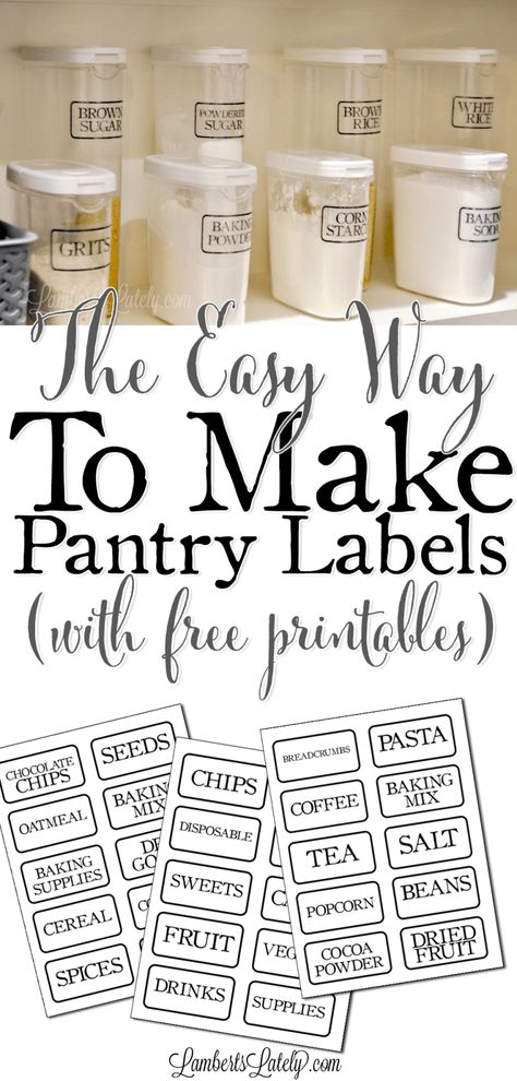 This is such a great DIY for how to make clear pantry labels...there are even free farmhouse-style printable labels included! She simply uses packing tape to make these, without a vinyl cutter/Cricut. Very vintage looking! Clear Pantry Labels, Pantry Labels Printable, Diy Pantry Labels, Free Pantry Labels, Canister Labels, Kitchen Labels, Diy Pantry, Organizing Labels, Diy Labels