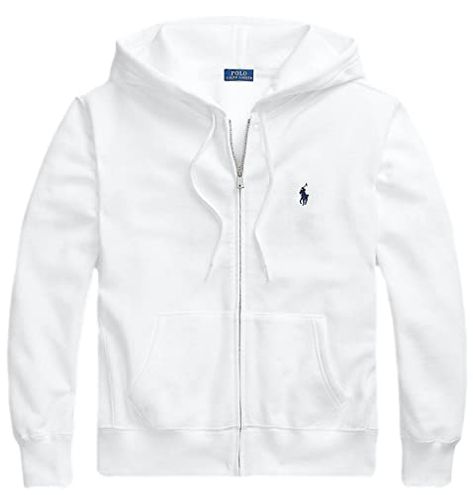 Ralph Lauren Fleece, Ralph Lauren Hoodie, Ralph Lauren Long Sleeve, Sweat Hoodie, Women Hoodies Sweatshirts, Ralph Lauren Womens, White Hoodie, Zip Sweatshirt, White Sweatshirt