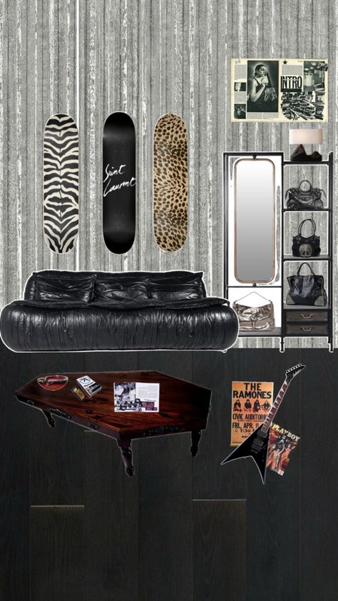 rockstar rock and roll grunge bedroom decor aesthetic bedroom ideas room goals room decor room ideas interior design rockstar girlfriend rocker grunge classic rock Biker Room Aesthetic, Rocker Bedroom Aesthetic, Rockstar Home Decor, Rockstar Bedroom Aesthetic, Rock Bedroom Aesthetic, Rockstar Room Aesthetic, Rockstar Decor, Rockstar Girlfriend Room, Grunge Bedroom Decor