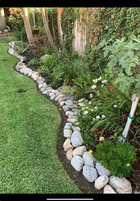 Garden Around Air Conditioner, Garden Decor With Rocks, Patriotic Garden Ideas, Drainage Solutions Landscaping, Rock Garden Design, Ocean Springs, Landscaping With Large Rocks, Rock Garden Landscaping, Garden Yard Ideas