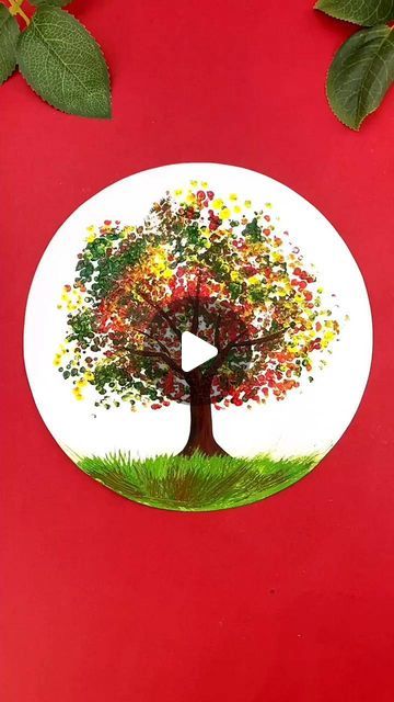 Artist 🎨 on Instagram: "Easy Tree Painting using Earbuds /cotton swab Painting for kids # cotton swab # tree painting # creative work # beautiful # Art work #Instagram #instgram🎨🖌️" Painting A Tree On A Wall, Earbud Painting, Earbud Painting For Kids, Cotton Ball Painting For Kids, Painting With Cotton Balls, Fall Tree Painting With Cotton Balls, Cottonbud Painting, Cotton Bud Tree Painting, Tree Painting Easy