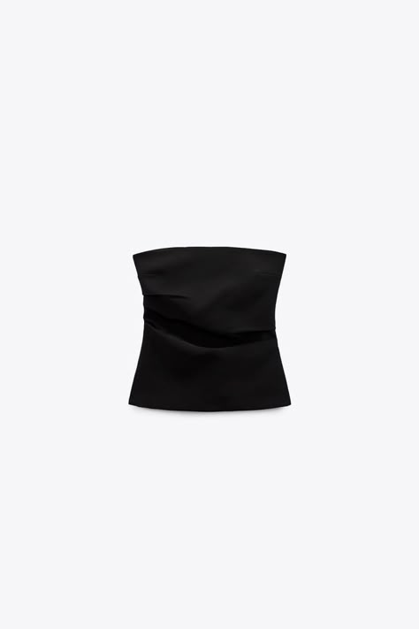 Zara Strapless Top, Zara Tops For Women, Cute Zara Tops, Zara Clothes Women, Zara Black Top, Zara Clothing, Zara Clothes, Zara Basic Top, Single Clothes