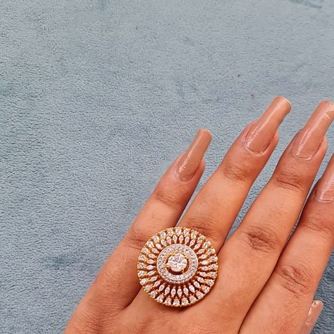 Jewelkosh by Hetal Shah on Instagram: "Crafted with high quality Diamonds and Plating, this statement party wear ring is going to turn heads💍❣️Completely Adjustable💫 
Surely something perfect for stunning dinners and wedding parties💎

(Diamond rings, artificial jewellery, artificial jewellery, Indian jewellery, party wear rings, wedding wear jewellery, online jewellery, jewellery link, jewellery shopping, adjustable rings, diamond ring, statement ring, oversized ring, women’s ring) 

#jewelry #jewelkosh #diamondring #artificialdimaond #highqualityjewelry #indianjewellery" Oversized Ring, Wear Rings, Jewellery Indian, Artificial Jewellery, Rings Diamond, Wedding Parties, Ring Women, Rings Wedding, Indian Jewellery