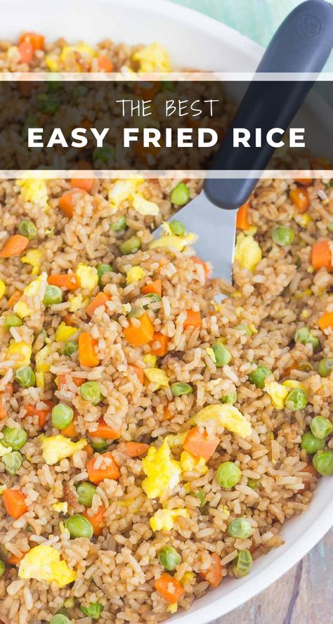 Fried Rice And Veggies, Easy Stir Fry Rice Recipe, Sushi Fried Rice, Things To Eat With White Rice, Recipe Fried Rice, Easy Chinese Fried Rice, Easy Chinese Rice, Easy Chinese Meals, Fries Rice Recipe Easy