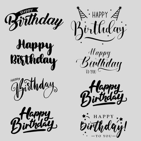 Happy Birthday How To Write, Happy Birthday Caligraphie Easy, Fancy Happy Birthday Writing, Happy Birthday Calligraphy Aesthetic, How To Write Happy Birthday, Happy Birthday Writing Fonts, Happy Birthday In Different Fonts, Happy Birthday Words Fonts, Ways To Write Happy Birthday