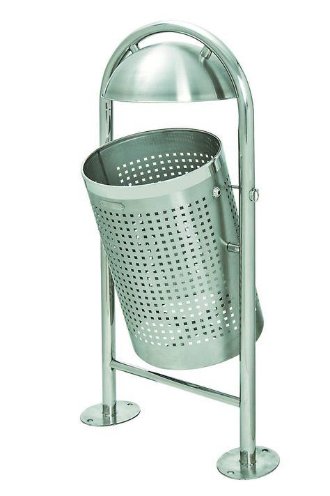 Park Trash Can, Public Trash Can, Trash Can Design, Pliage Tole, Bin Design, Metal Bins, Metal Trash Cans, Facilities Management, Litter Bin