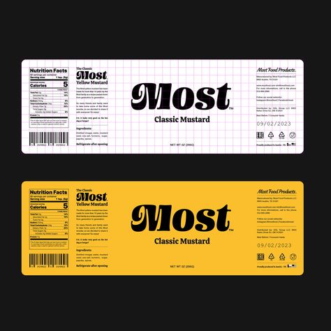 A Label That Gives You The Least, While Still Delivering The Most | Dieline - Design, Branding & Packaging Inspiration Cv Inspiration, Packaging Label Design, Jar Packaging, Innovative Packaging, Food Packaging Design, Packaging Labels Design, Yellow Mustard, Jar Labels, Design Visual