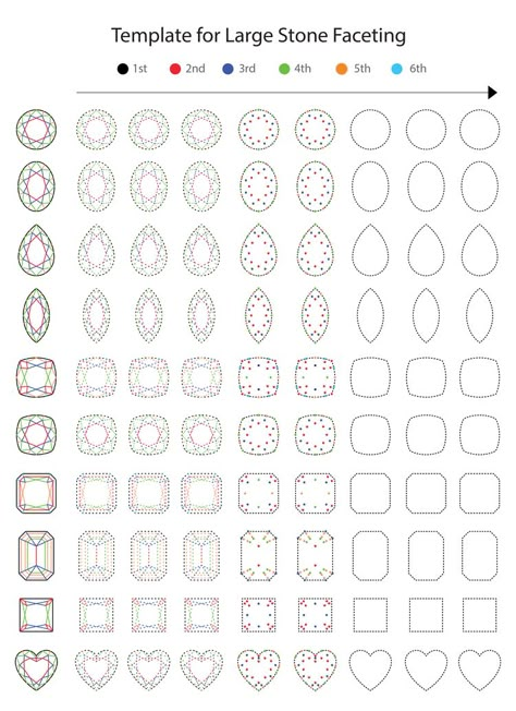 Free download for Gemstone Facet drawing template — WOOAKIM design How To Draw Jem Stones, How To Draw Faceted Gems, Jewelry Design Templates, Jewelry Drawing Tutorials, Design Jewelry Drawing, How To Design Jewelry Sketch, Gem Drawing Tutorials, How To Draw Gems, Crystals Shapes