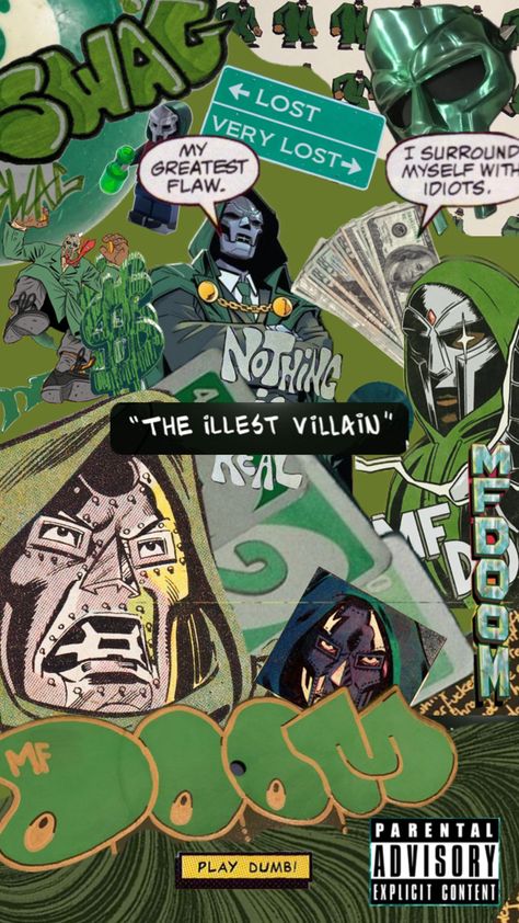 Mf Doom Wallpaper, Doctor Doom Marvel, Hype Wallpaper, Rapper Art, Mf Doom, Wallpaper Collage, Anime Wallpaper Phone, Graffiti Drawing, Ap Art