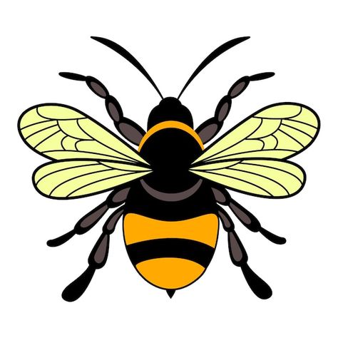 Bee illustration vector design template.... | Premium Vector #Freepik #vector #bee-logo #bumblebee #bee-cartoon #bee Bee Cartoon, Drawing Basics, Bee Logo, Bee Illustration, Cartoon Bee, Door Decorations Classroom, Psd Icon, Creative Industries, Wasp