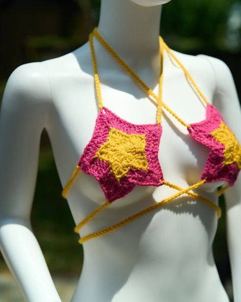 Summer is here and so are the strappy crochet bikinis! Drop a ⭐️ if you want the link to this lemonade colored star bikini set! Orders accepted via DM or stitchedbyspice.com linked in bio Custom orders accepted Crochet Bikinis Star, Crochet Bikinis, Crochet Stars, Summer Is Here, Colour Star, Handmade Crochet, Matching Sets, Lemonade, Crochet Bikini