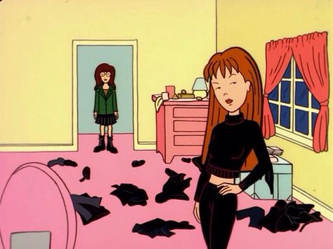 Quinn: Does this black match? Daria: Matches my mood. A Woman, Bed, Black