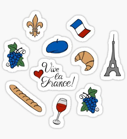 Vive la France! sticker set by @Olooriel on Redbubble | #redbubble #france #french #sticker #stickers #stickerset #smallstickers #scrapbooking #stationery #bulletjournaling Travel Stickers Printable, French Symbols, 2022 Planner, Sticker Design Inspiration, نباتات منزلية, France Flag, Paris Wallpaper, Tumblr Stickers, French Flag