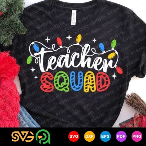 Teacher Christmas Tshirt Ideas, Teacher Christmas Shirts Svg, Cricut Design Studio, Christmas Party Shirts, Sped Teacher, School Svg, Teacher Christmas, Svg Christmas, Christmas Tees