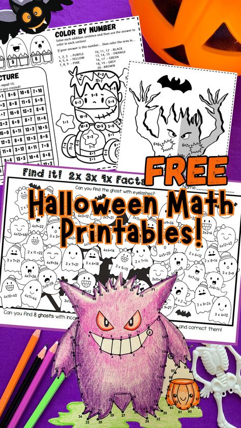 Halloween Subtraction 1st Grade, Halloween Themed Math Activities, Halloween Math Activities 3rd Grade, 1st Grade Halloween Worksheets Free, Halloween Math 3rd Grade, Halloween Centers 2nd Grade, Third Grade Halloween Activities, Halloween 2nd Grade Activities, Halloween Activities For 2nd Grade