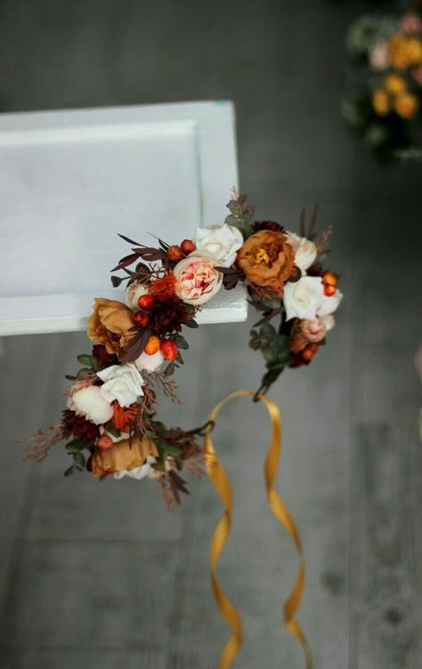 Flower Wreath Wedding, Bridesmaid Hair Flowers, Fall Flower Crown, Bridesmaid Crown, Bridal Hairpiece, Wedding Wreath, Crown Flower, Floral Crowns, Wreath Wedding