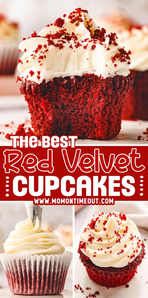 Ermine Frosting, Red Velvet Cupcakes Recipe, Velvet Recipes, Vanilla Bean Frosting, Bolo Vintage, Vanilla Cream Cheese Frosting, Red Velvet Recipes, Stay At Home Chef, Cupcakes With Cream Cheese Frosting