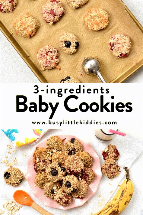 These Baby Cookies are easy 3 ingredients Banana oat cookies perfect for babies from 8 months who starts solid foods. They are naturally allergy friendly made without eggs, dairy and no sugar added. Infant Cookie Recipe, Baby Cereal Cookies, Baby Muffins No Egg, Banana Oat Muffins For Baby, Baby Oatmeal Cookies, Eggless Baby Food, Banana Oat Bars For Baby, Infant Cereal Recipes, Toddler Cookies No Sugar