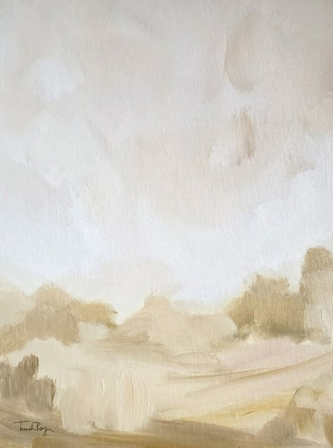 Neutral Abstract Paintings Landscape, Aesthetic Beige Painting, Oil Painting Minimal, Beige Paintings Art, Neutral Oil Painting, Warm Abstract Art, Beige Painting Aesthetic, Minimal Landscape Painting, Beige Art Aesthetic