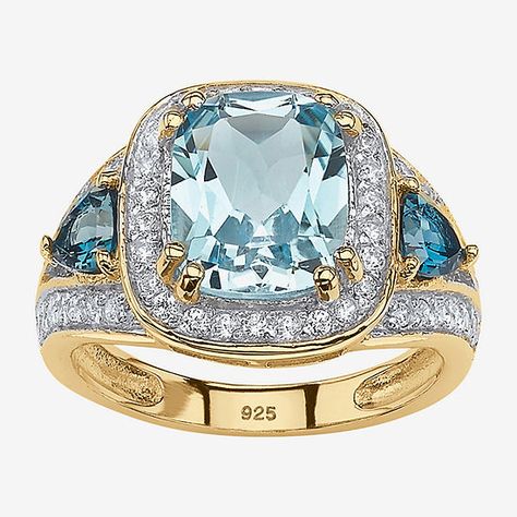 Womens Genuine Blue Topaz Cocktail Ring - JCPenney Topaz Cocktail Ring, Palm Beach Jewelry, Birthstone Rings, Ring Inspo, Sky Blue Topaz, Cubic Zirconia Rings, Ring Color, Cz Ring, Ring Style