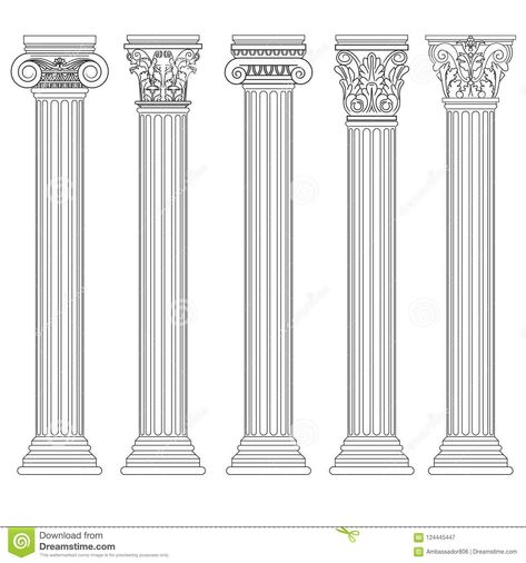 Imperiul Roman, Rome Architecture, Greece Architecture, Architecture Antique, Doric Column, Greek Columns, Pillar Design, Corinthian Column, Roman Columns